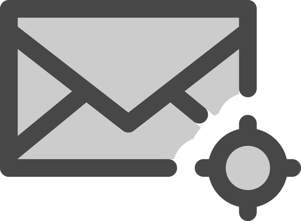 конверт расположение значка почты в заполненном стиле контура - Вектор,изображение