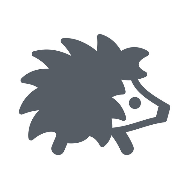 ζώο κήπο σκαντζόχοιρος εικονίδιο σε στερεό στυλ - Διάνυσμα, εικόνα