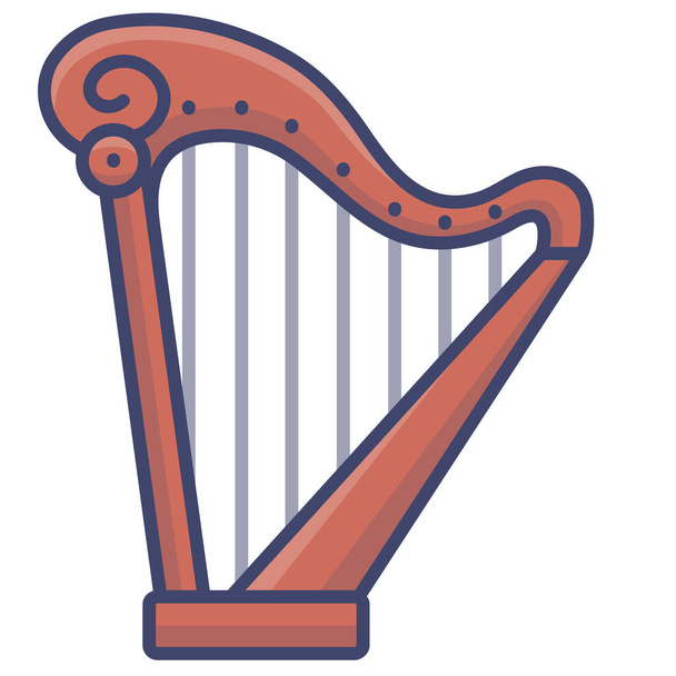 harpe instrument lyre icône dans la catégorie Son & musique - Vecteur, image