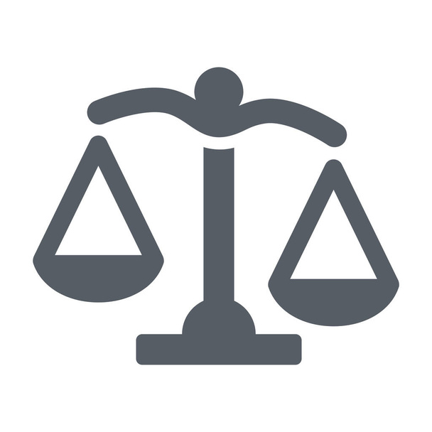 equilibrio icono de la ley de justicia en estilo sólido - Vector, imagen