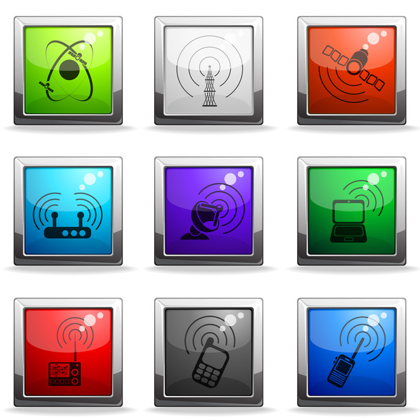 radyo sinyali vektör ikonlar - Vektör, Görsel