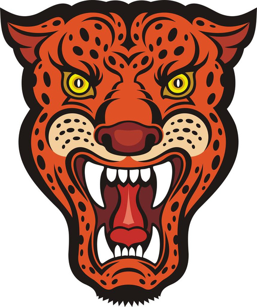 Roarin boos jaguar gezicht - Vector, afbeelding