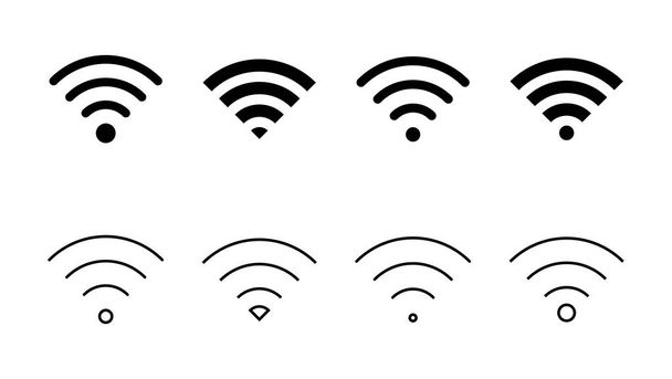 Wifi icon set. signal vector icon. Wireless  icon vector - Vector, Image