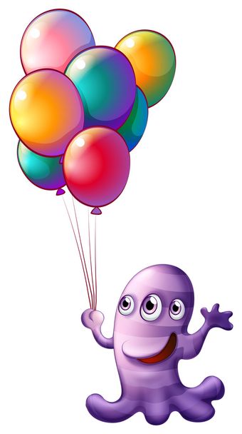A monster holding balloons - Vector, Image