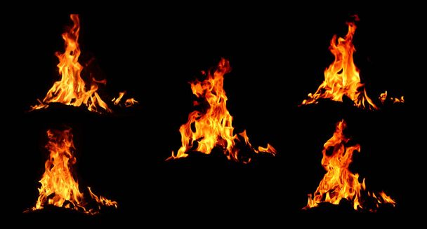 ενέργεια της φωτιάς που καίει σε μαύρο φόντο,  - Φωτογραφία, εικόνα