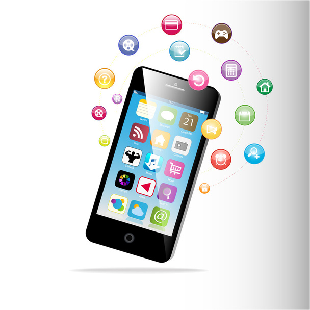 Touchscreen Smart Phone - Vector, Image