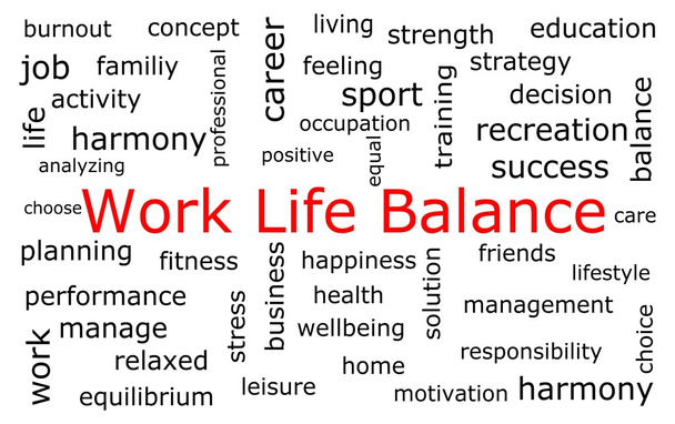 Work Life Balance wordcloud - Photo, Image