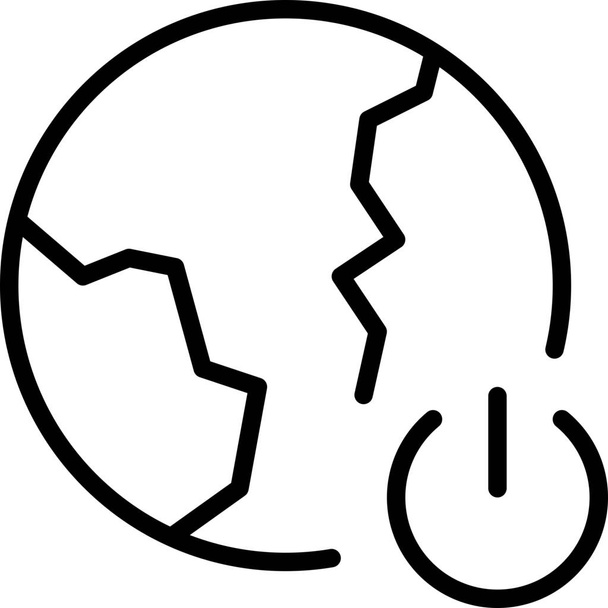 ícone globo de energia da terra em estilo esboço - Vetor, Imagem