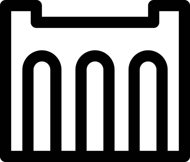 Staudamm-Ikone im Outline-Stil - Vektor, Bild