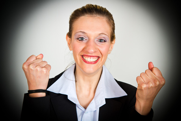 Successful businesswoman with arms up   - Foto, Imagen