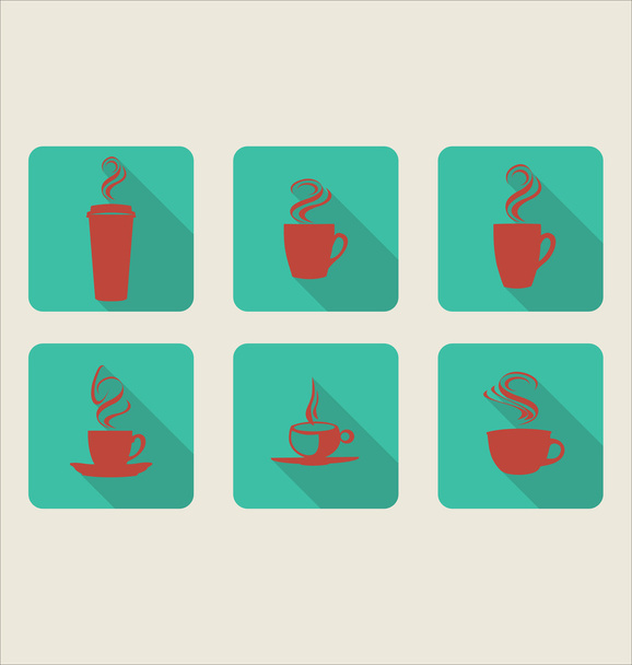 šálek kávy plochý ikonu - Vektor, obrázek