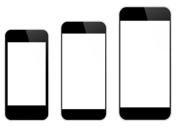 Black Mobile Phones Isolated - Vector, Image