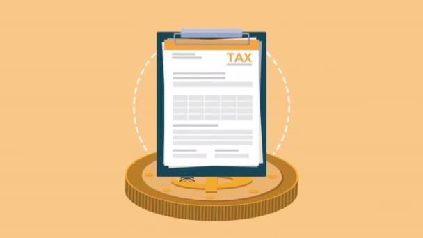 φορολογική ημέρα animation με έγγραφα στο clickboard - Πλάνα, βίντεο