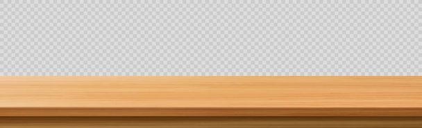 Gran mesa de madera maciza textura, fondo transparente - Ilustración vectorial - Vector, Imagen