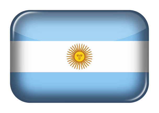 Argentína web ikon téglalap gomb nyírási útvonal 3d illusztráció - Fotó, kép