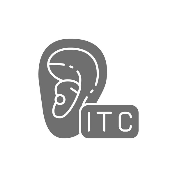 In The Canal Hearing Aid, icona grigia ITC. - Vettoriali, immagini