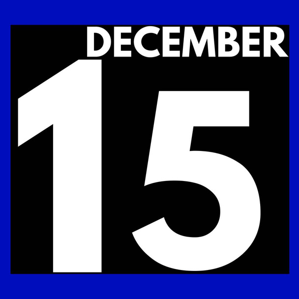 15 de diciembre. Icono moderno del calendario diario .date, día, mes .calendar para el mes de diciembre - Foto, Imagen