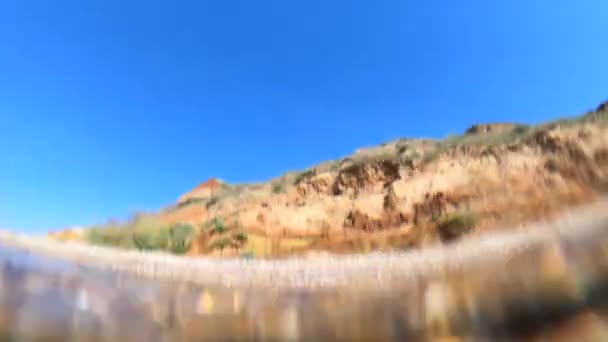 Pure and transparent water waves roll over camera. Bottom view. - Footage, Video