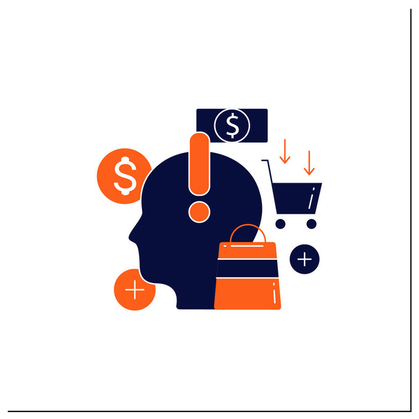 Mindful spending glyph icon - Vector, Image