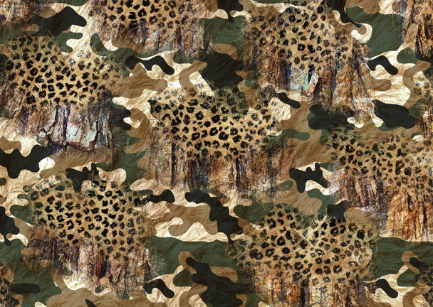 abstract oil painted animal skin print - Photo, Image