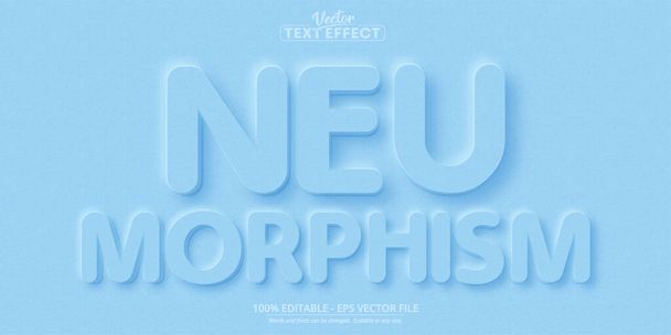 Neumorphisme tekst, nieuw design trend stijl bewerkbare tekst effect - Vector, afbeelding