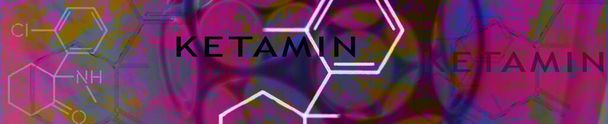 Ketamina. ketamina dissociativa. Formula chimica, struttura molecolare. Ilustrazione sfondo per il vostro desigen. - Foto, immagini