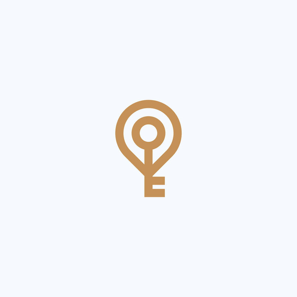 Modelo de vetor de design de ícone de logotipo chave local - Vetor, Imagem