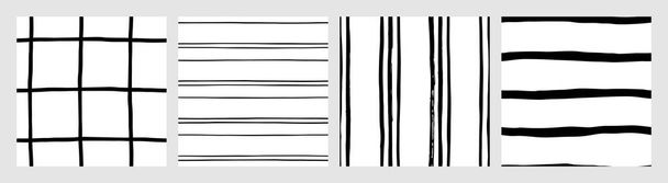 collage dibujado a mano de patrones de tinta monocromo sin costura. Fondo de tinta vectorial contemporáneo para tapa, impresión, textil y papel de envolver. Pinceladas patrón de moda. Ilustración de Doodle - Vector, Imagen