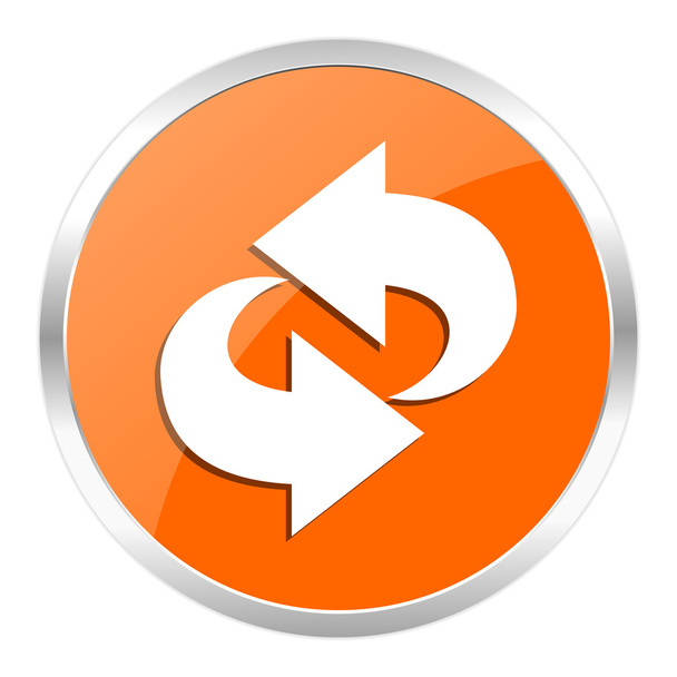 rotation orange glossy icon - Foto, afbeelding