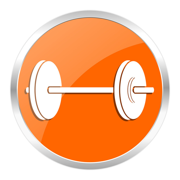 fitness orange glossy icon - Fotoğraf, Görsel
