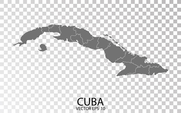 Läpinäkyvä - High Detailed Grey Kartta Kuuba. Vektori Eps 10. - Vektori, kuva