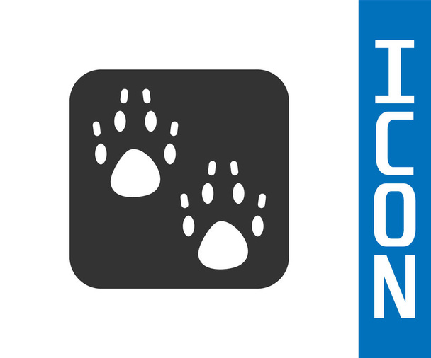 Icona stampa zampa grigia isolata su sfondo bianco. Impronta zampa cane o gatto. Traccia animale. Vettore. - Vettoriali, immagini