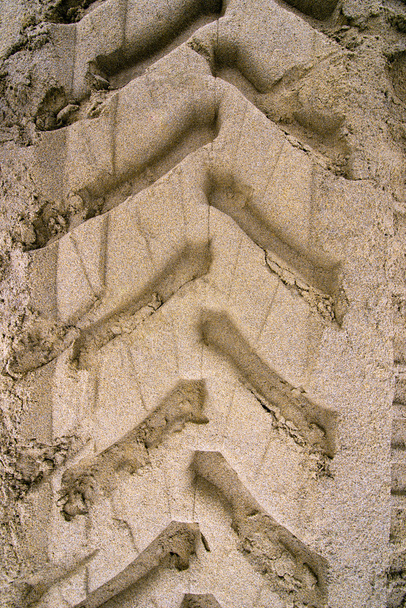 Tractor Wheel Tracks in the Sand - Photo, Image