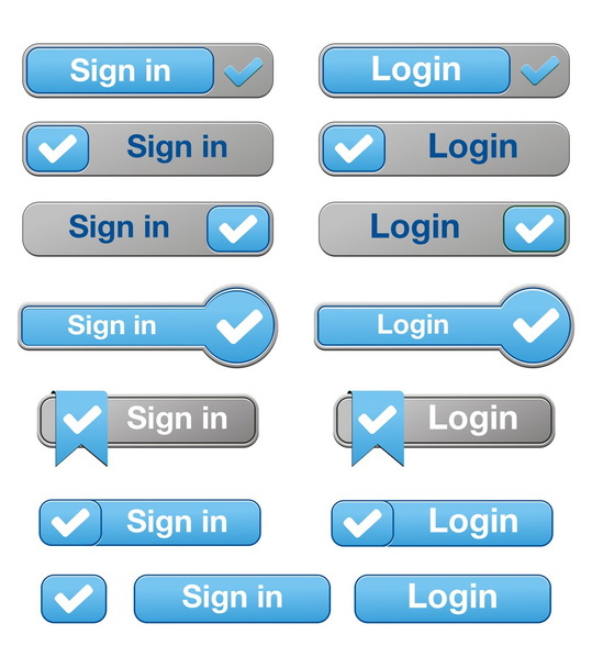 Sign in and login button sets - Vetor, Imagem