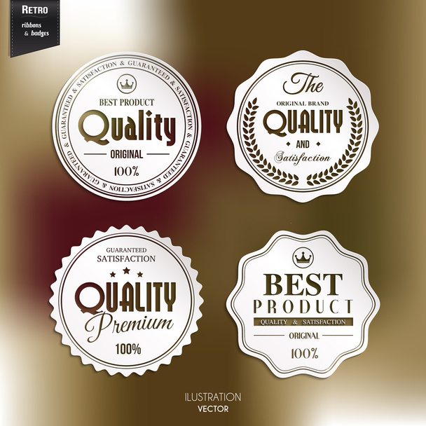 Vector set of retro stamp, sticker, tag, label, badge on color background. - Vector, afbeelding