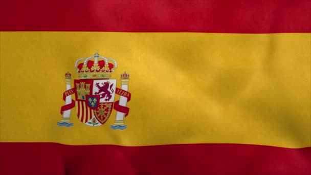 Bandeira nacional da Espanha soprando ao vento. loop sem costura - Filmagem, Vídeo