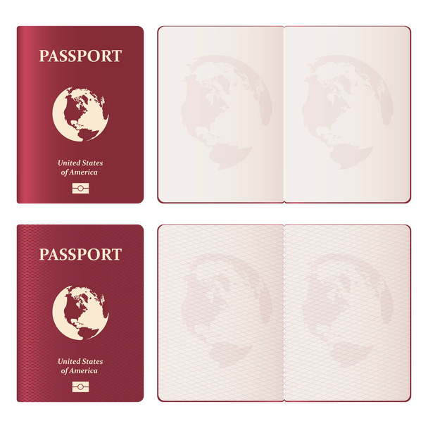Illustration réaliste de conception vectorielle de passeport isolée sur fond blanc - Vecteur, image