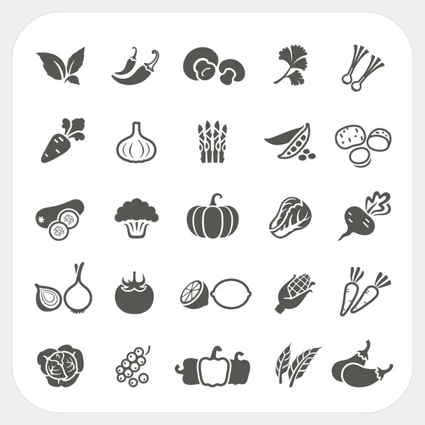 plantaardige icons set - Vector, afbeelding