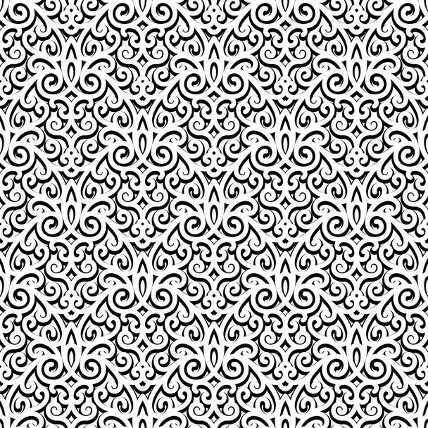Black and white lace pattern - Vector, afbeelding