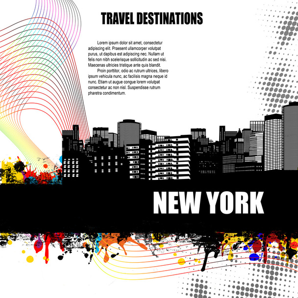 New York Grunge Poster - Vektor, Bild