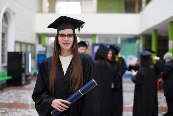 portrait of student during graduation day - Fotó, kép