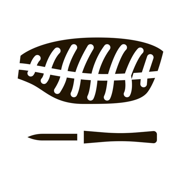 Fischfilet-Symbol Vector Glyph Illustration - Vektor, Bild