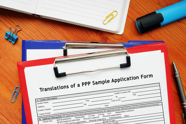 Formularz SBA Tłumaczenia przykładowego formularza zgłoszeniowego PPP - Zdjęcie, obraz