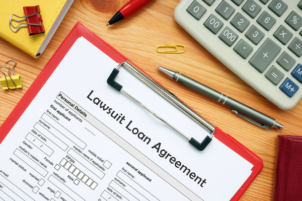  Lawsuit Loan Agreement sign on the financial document - Zdjęcie, obraz