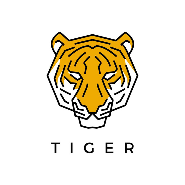 cabeza de tigre logo vector icono ilustración - Vector, Imagen