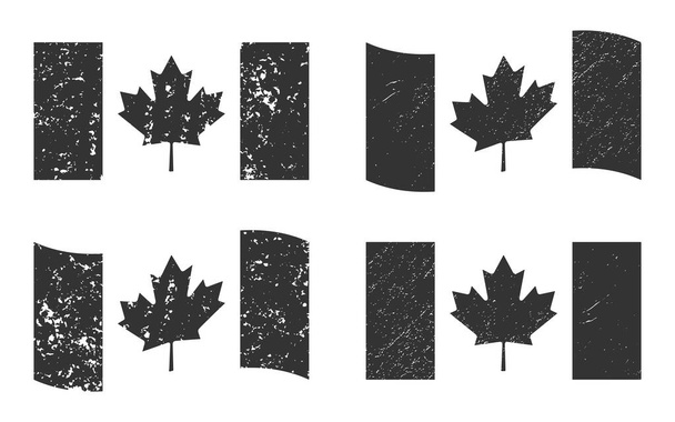 Canada grunge flag set, dark gray isolated on white background, vector illustration for your web site design, app, UI. EPS10. - Vector, Image