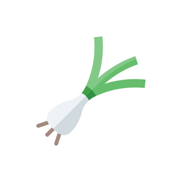 Onion Leek Flat Icon Logo Ilustración Vector Aislado. Conjunto de iconos de comida china y restaurante. Adecuado para diseño web, logotipo, aplicación y mejora de su negocio. - Vector, Imagen