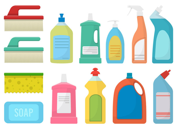 House cleaning supplies vector design illustration isolated on white background - Vector, Image