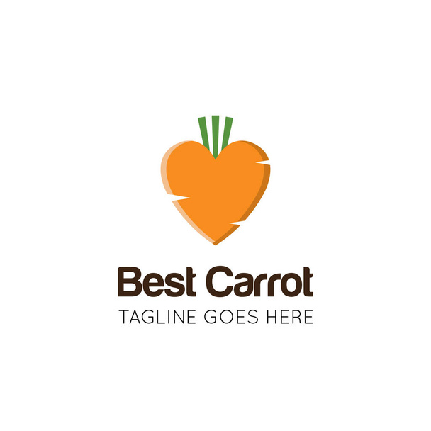 Carrot logo and healthy vegetable icon vector illustration best logo design - Vector, Image