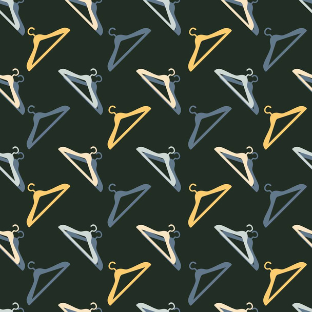 Abstract Seamless Pattern with White Yellow and Black Cloth Hangers Vector Graphic can be use for background and apparel design - Vector, Image